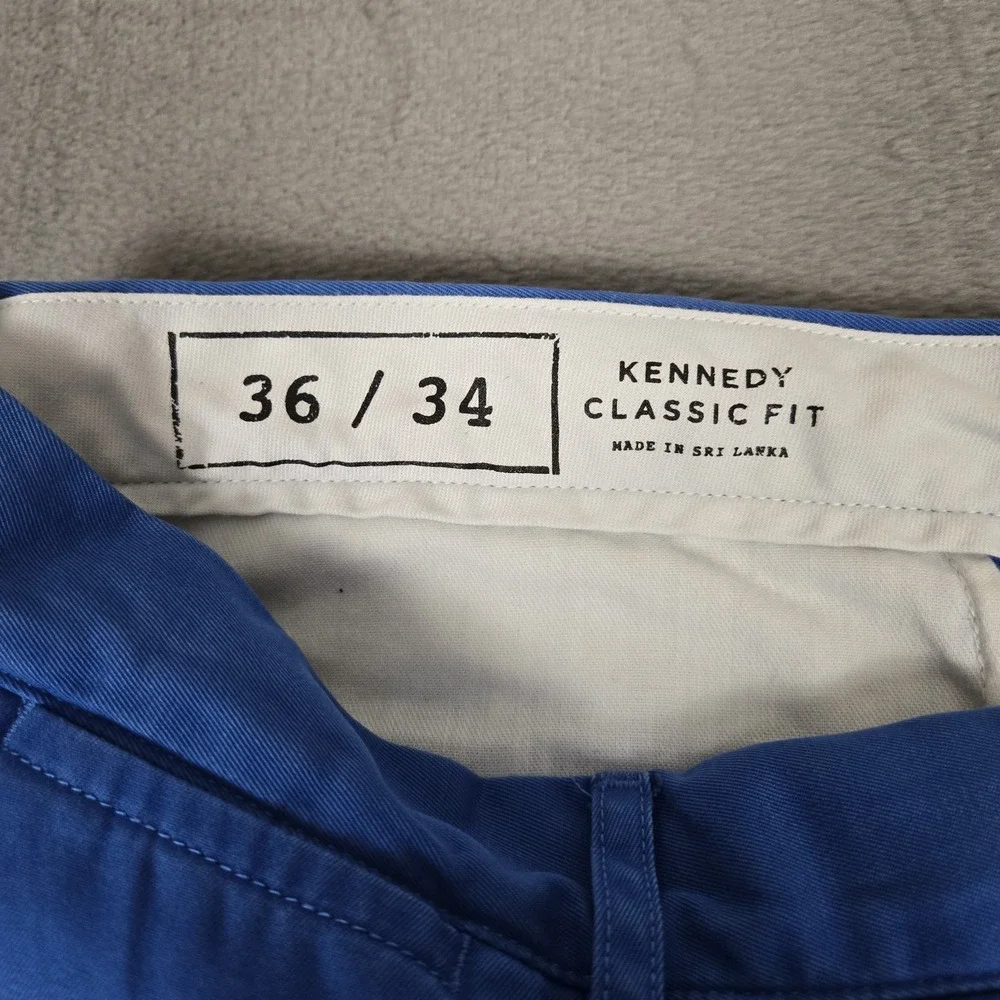 Club Monaco Pants Mens 36x34 Kennedy Classic Fit Chino Button Fly Blue NWT